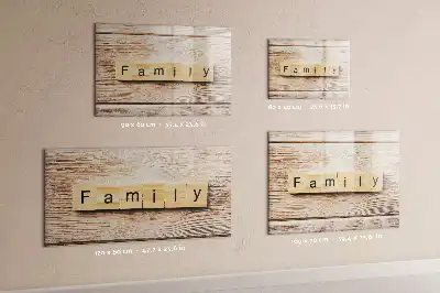 Tablă magnetică cu ștergere uscată cu textul Familie