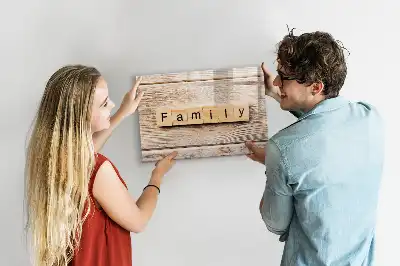 Tablă magnetică cu ștergere uscată cu textul Familie