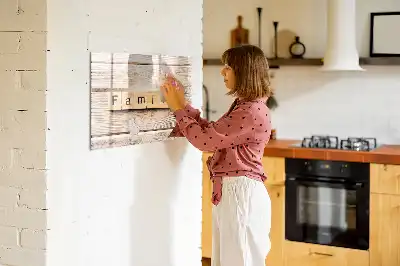 Tablă magnetică cu ștergere uscată cu textul Familie