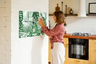 Tablă magnetică cu ștergere uscată cu model de frunze de monstera