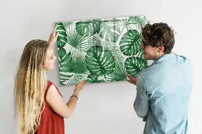 Tablă magnetică cu ștergere uscată cu model de frunze de monstera