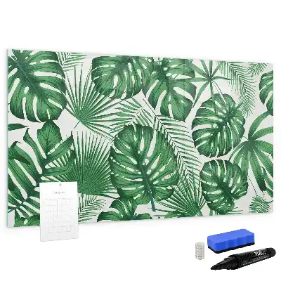 Tablă magnetică cu ștergere uscată cu model de frunze de monstera