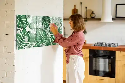 Tablă magnetică cu ștergere uscată cu model de frunze de monstera