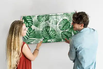 Tablă magnetică cu ștergere uscată cu model de frunze de monstera