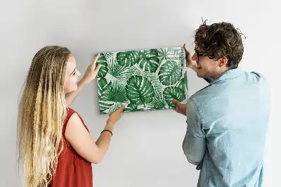 Tablă magnetică cu ștergere uscată cu model de frunze de monstera