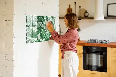 Tablă magnetică cu ștergere uscată cu model de frunze de monstera
