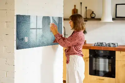 Tablă magnetică cu ștergere uscată cu model hartă vintage