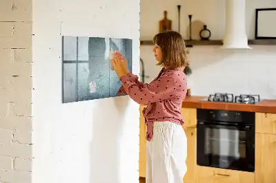 Tablă magnetică cu ștergere uscată cu model hartă vintage