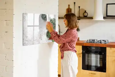 Tablă magnetică cu ștergere uscată cu design de plante decorative