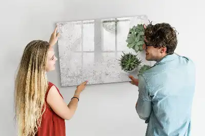 Tablă magnetică cu ștergere uscată cu design de plante decorative