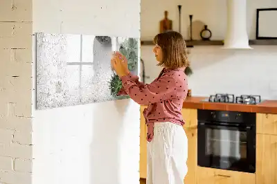 Tablă magnetică cu ștergere uscată cu design de plante decorative