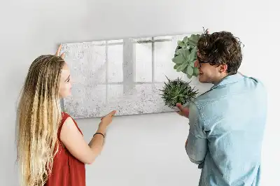 Tablă magnetică cu ștergere uscată cu design de plante decorative