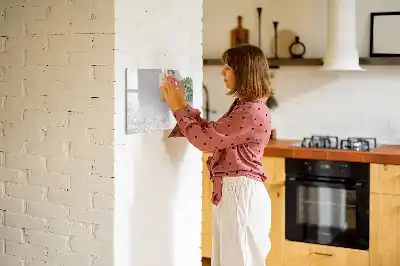 Tablă magnetică cu ștergere uscată cu design de plante decorative