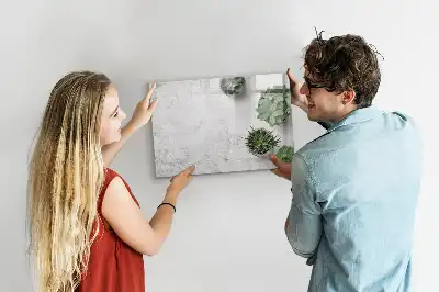 Tablă magnetică cu ștergere uscată cu design de plante decorative