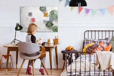 Tablă magnetică cu ștergere uscată cu design de plante decorative