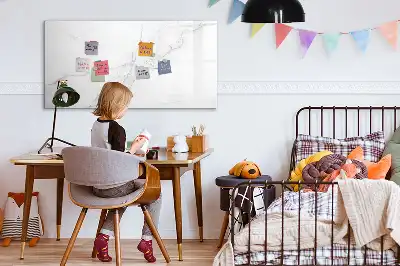 Tablă magnetică cu ștergere uscată cu model decorativ de marmură