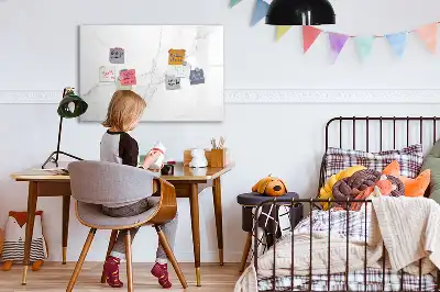 Tablă magnetică cu ștergere uscată cu model decorativ de marmură
