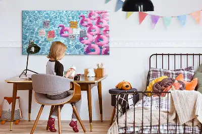 Tablă magnetică cu ștergere uscată model Flamingo