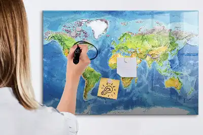 Harta lumii tablă magnetică cu ștergere uscată