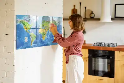 Harta lumii tablă magnetică cu ștergere uscată