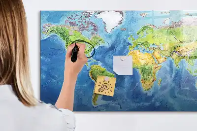 Harta lumii tablă magnetică cu ștergere uscată
