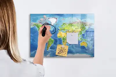 Harta lumii tablă magnetică cu ștergere uscată