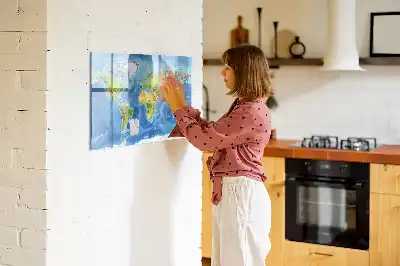 Harta lumii tablă magnetică cu ștergere uscată