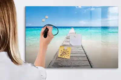 Tablă magnetică cu ștergere uscată model insulă tropicală