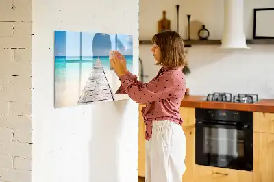Tablă magnetică cu ștergere uscată model insulă tropicală