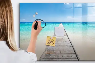 Tablă magnetică cu ștergere uscată model insulă tropicală