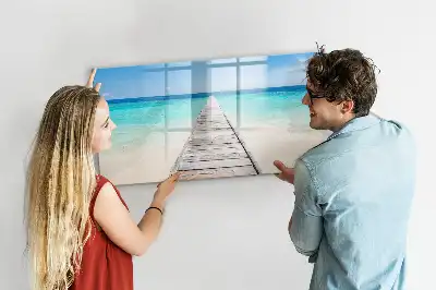 Tablă magnetică cu ștergere uscată model insulă tropicală