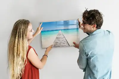 Tablă magnetică cu ștergere uscată model insulă tropicală