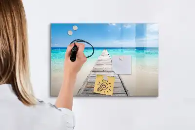 Tablă magnetică cu ștergere uscată model insulă tropicală