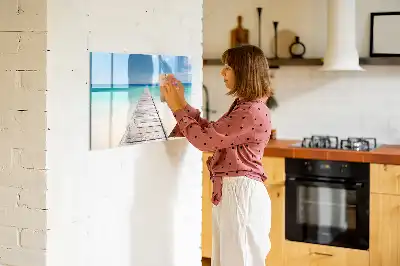 Tablă magnetică cu ștergere uscată model insulă tropicală