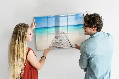Tablă magnetică cu ștergere uscată model insulă tropicală