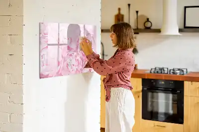 Tablă magnetică cu ștergere uscată cu model de flori înflorite