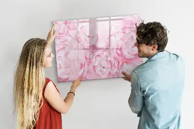 Tablă magnetică cu ștergere uscată cu model de flori înflorite
