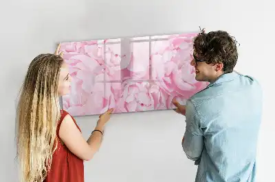 Tablă magnetică cu ștergere uscată cu model de flori înflorite