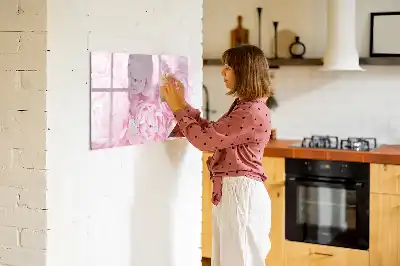 Tablă magnetică cu ștergere uscată cu model de flori înflorite