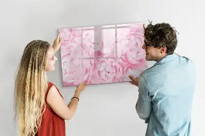 Tablă magnetică cu ștergere uscată cu model de flori înflorite