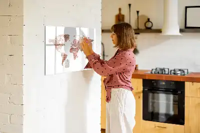 Tablă magnetică cu ștergere uscată cu imprimeu de hartă veche pe cărămidă