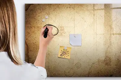 Tablă magnetică cu ștergere uscată cu hartă veche a lumii