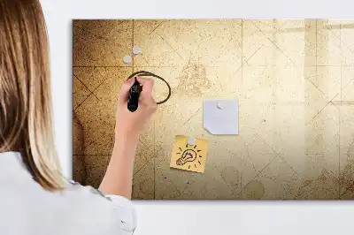 Tablă magnetică cu ștergere uscată cu hartă veche a lumii