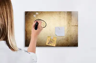 Tablă magnetică cu ștergere uscată cu hartă veche a lumii