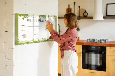 Tablă magnetică cu ștergere uscată pentru meniu săptămânal