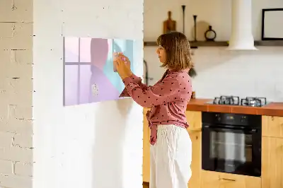 Tablă magnetică cu ștergere uscată model pastelat