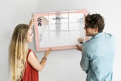 Tablă magnetică cu ștergere uscată planificator cu design floral