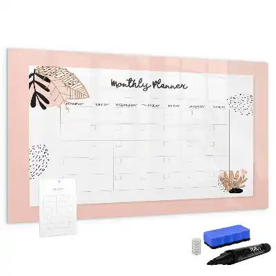 Tablă magnetică cu ștergere uscată planificator cu design floral