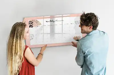 Tablă magnetică cu ștergere uscată planificator cu design floral