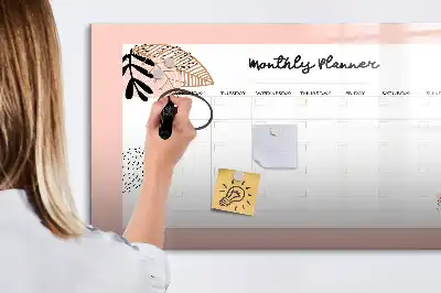 Tablă magnetică cu ștergere uscată planificator cu design floral